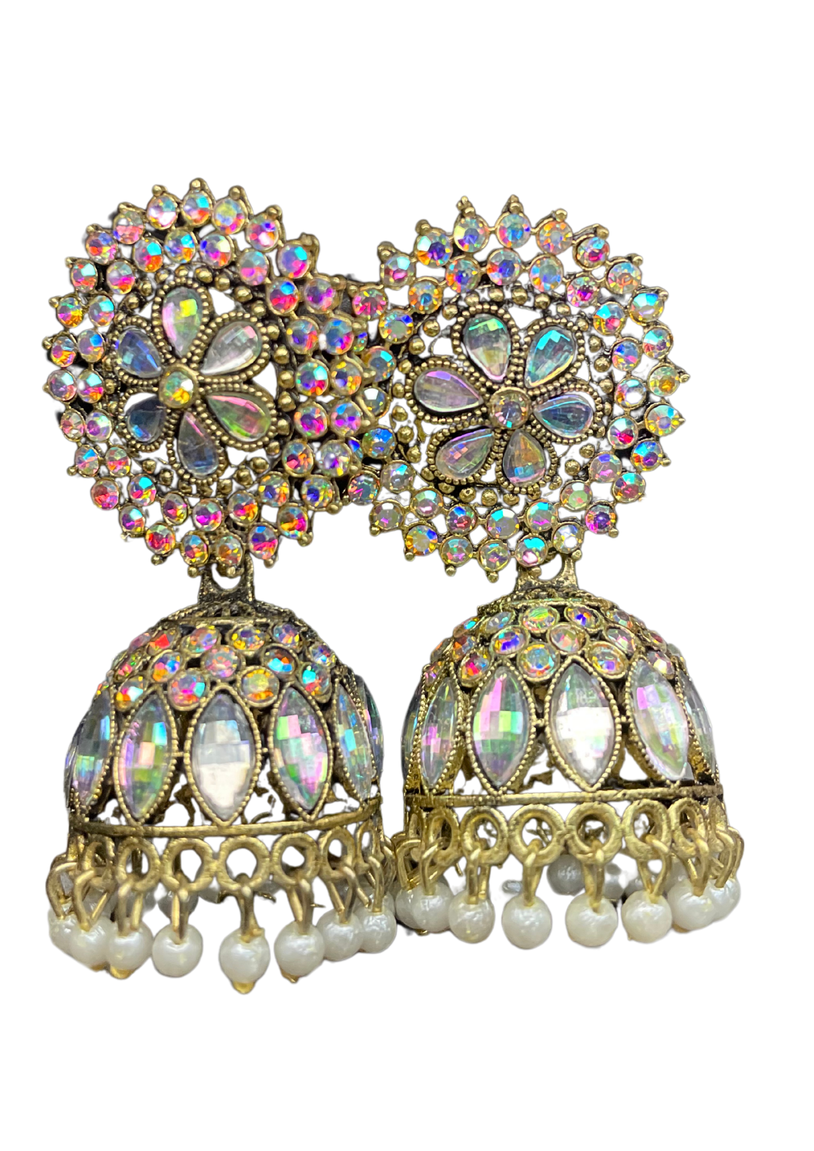 Floral Stud Jhumka Earings